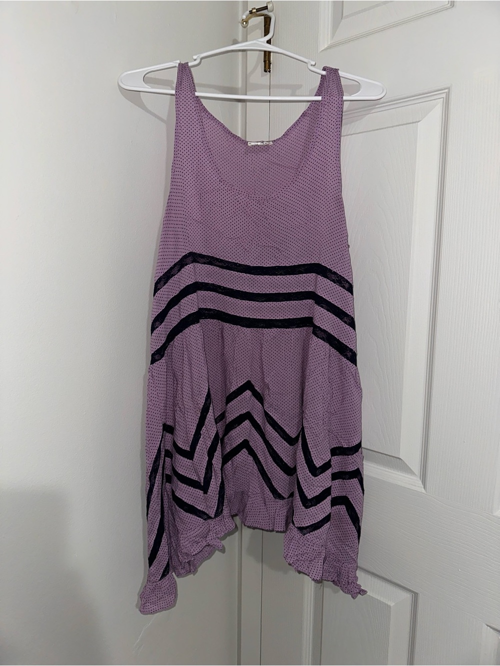 Free People Lavender Chevron Tank Dress with Lace Trim - Picture 8 of 8